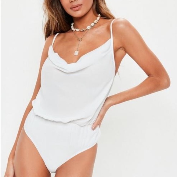 NWT Missguided white cowl neck bodysuit - Picture 3 of 6